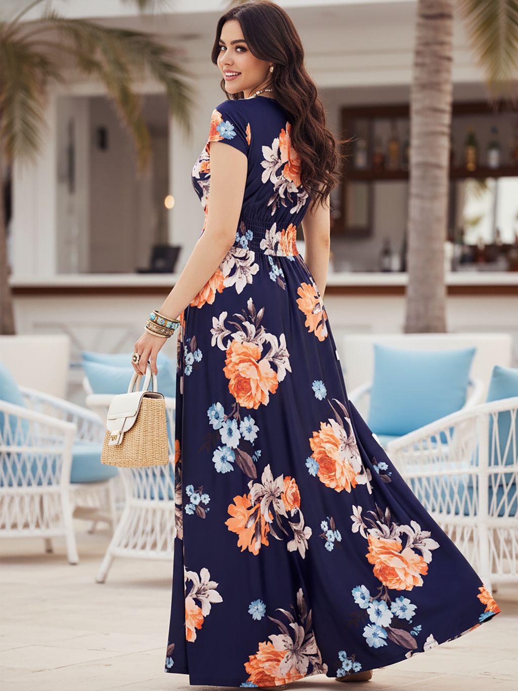 NT074_B006 Navy Blue & Orange 6
